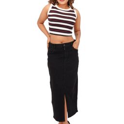 Radprix Women Striped Cotton Tank Crop Top-image-29