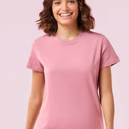 Enamor Relaxed Fit Crew Neck Basic Stretch Lounge T-Shirt-image-27
