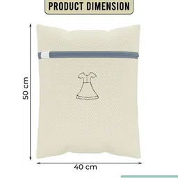 Kuber Industries Beige 6 Pieces Reusable Rectangular Durable Laundry Bags With Zipper image 5