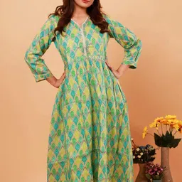 NEED APPARELS Yoke Design Gotta Patti Pure Cotton Handloom Maternity Gotta Patti Empire Anarkali Kurti-84