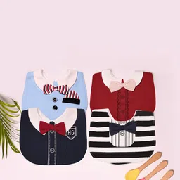 The Little LookersInfant Pack Of 2Bow Tie Printed Bib-image-67