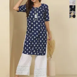 Anouk Rustic Women Pack of 4 Floral Printed Daily Straight Kurtas-37