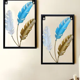 Art Street Gold-Toned & White 2 Piece Synthetic Wood Floral and Botanical Wall Paintings-image-61