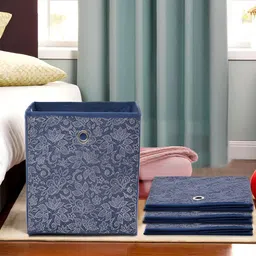 Aura Navy Blue Set of 4 Regular Drawer Organiser Organisers-12
