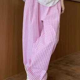 StyleCast Women Checked Loose Fit Easy Wash Pleated Trousers-image-81