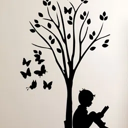LANSTICK Black Tree With Butterflies Self-Adhesive Wall Sticker-image-89