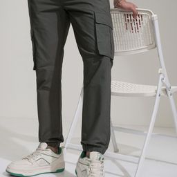 HIGHLANDER Men Cotton Slim Fit High-Rise Joggers Trousers-image-42