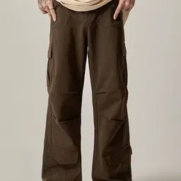StyleCast Men Solid Loose Fit Cargos Trousers-image-34