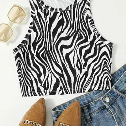 BAESD Animal or Skin Printed Tank Crop Top-image-79