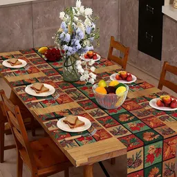 PRAKARTIK Set Of 7 Green & Red Printed Table Linen Sets-43