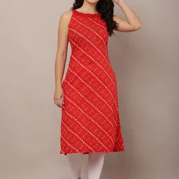 HELLO DESIGN Women Geometric Printed Halter Neck Handloom Kurta-picture-49