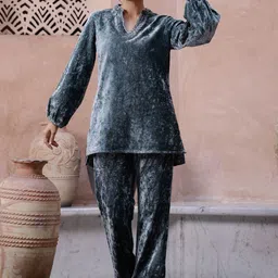 RangDeep Mandarin Collar Top & Palazzos-image-29