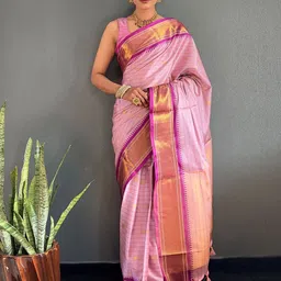 LeeliPeeri Designer Woven Design Zari Silk Cotton Ready to Wear Saree-41