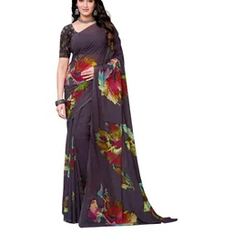 PARVOTSAV Grey Polyester Saree-image-92