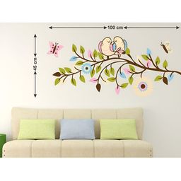 LANSTICK Green Tree With Birds Self-Adhesive Wall Sticker-image-8
