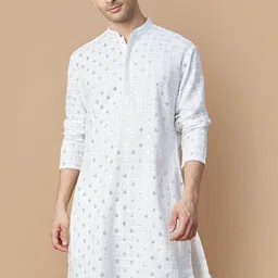 Melange by Lifestyle Men Embroidered Mirror Work Kurta-image-68
