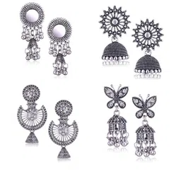 DIVASTRI Peacock Shaped Jhumkas Earrings-picture-33