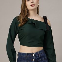 The Roadster Lifestyle Co One Shoulder Neck Crop Top-image-35