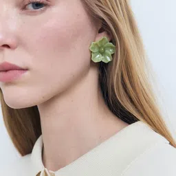 MANGO Floral Studs Earrings-28