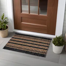 Kuber Industries Pink & Brown 6 Pieces AntiSlip Textured Doormats-image-49