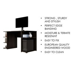 HEXA RED Brown Engineered Wood Study Table For Work From Home Students & Computer Table image 5