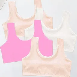 BRAAFEE Girls Pack Of 4 Solid Non Padded Camisole-image-80