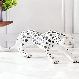 SMOKEY COCKTAIL White Dotted Panther Birds and Animals Figurine Showpiece-image-64