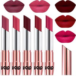VOLO Set Of 5 Creme Matte Lipstick - Rose Pink 38-Pink 41-Maroon 42-Red 43-Passion Pink 44-16