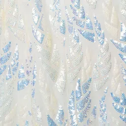 ODETTE Embroidered Sequinned Net Semi-Stitched Lehenga & Unstitched Blouse With Dupatta image 3