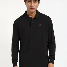 Tommy Hilfiger Men Solid Polo Collar Cotton T-shirt-image-57