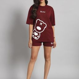GRIFFEL Printed T-Shirt With Shorts Co-Ords-picture-41