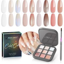 Modelones Colour Cube 9 In 1 Gel Nail Polish Palette with Brush 9g - Champagne On Ice 55A-54