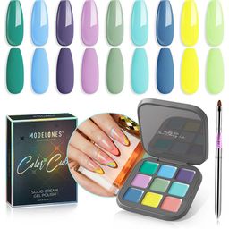 Modelones Colour Cube 9 In 1 Gel Nail Polish Palette with Brush 9g - Lil Pony 57A-52
