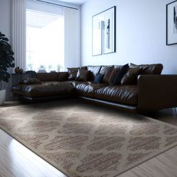 sapana carpet-mats Beige Abstract Polyester 3 ft X 5 ft Machine Made Carpet-picture-49