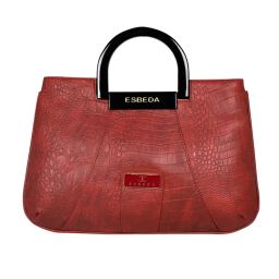 ESBEDA Blood Red Colour Croco Acrylic Handle handbag For Womens-picture-12
