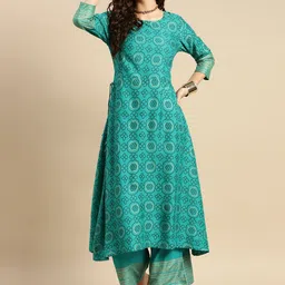Rangita Bandhani Printed A-Line Kurta with Palazzos-20