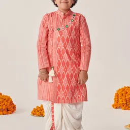 pspeaches Boys Ethnic Motifs Printed Regular Kurta with Dhoti Pants-29