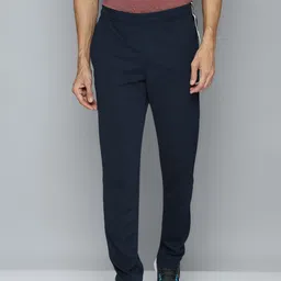 Reebok Men Navy Blue Self Design WF Speedwick Track Pants with Taping Detail-image-90