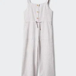 Mango Kids Girls Sustainable Striped Basic Jumpsuit-image-91