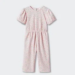 Mango Kids Girls Printed Gathered Detail Basic Jumpsuit-image-24