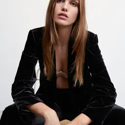 MANGO Velvet Finish Blazer-image-13