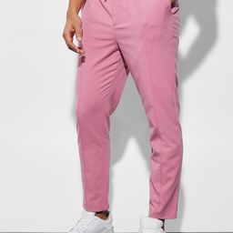 boohooMAN Tapered Pintuck Trousers-image-48