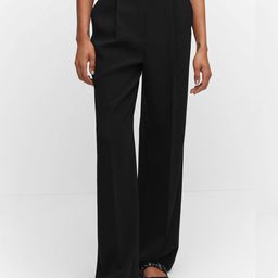 MANGO Women Wide Leg Pleated Trousers-picture-13