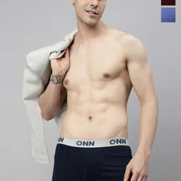 ONN Men Pack Of 3 Assorted  Cotton Ribbed Briefs-14