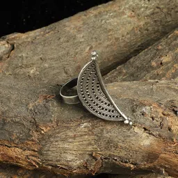 VENI Silver-Plated Oxidized Finger Ring-picture-38