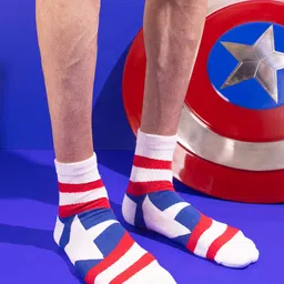 Balenzia x Marvel Men Pack Of 3 Captain America & Hulk Patterned Above Ankle-Length Socks-39