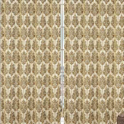 Saral Home Gold-Toned & Beige Set of 2 Room Jacquard Darkening Long Door Curtain-image-86