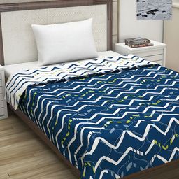 Divine Casa Set Of 2 Grey & Navy Blue Abstract 110 GSM Single Bed Comforters-25