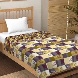 BELLA CASA Green & Grey Floral AC Room 210 GSM Single Bed Dohar-picture-10
