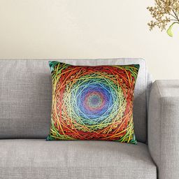 Lushomes Red & Blue Abstract Digital Printed Square Cushion Covers-7
